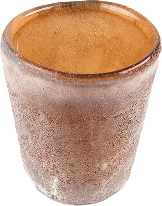 Clayre & Eef Theelichthouder Ø 7x10 cm Bruin Glas