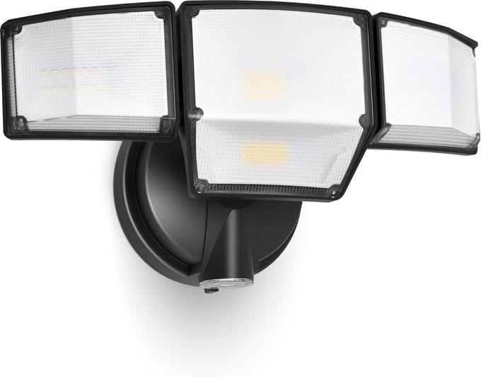 80W Ultraheldere LED Buitenlamp met Bewegingssensor en Dag-Nacht Sensor, 9000LM, IP65 Waterdicht