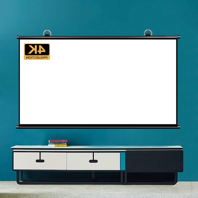 Projectiescherm - Draagbaar scherm - Thuisbioscoop - Oprolbaar ontwerp - 72 inch 4:3 - Wit