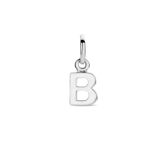 Zilver Gerhodineerde Hanger letter B 1333742