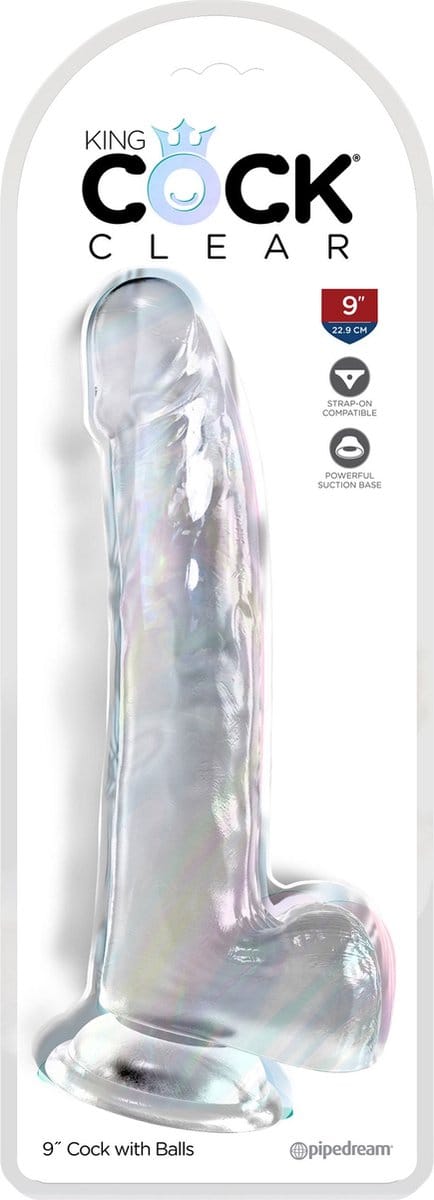 Pipedream - King Cock - Dildo met Balzak - 23 cm - Transparant