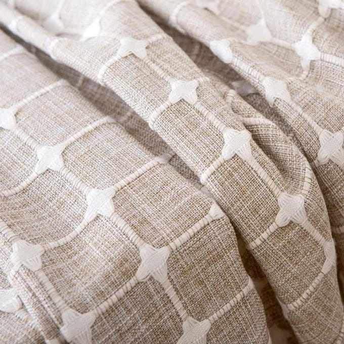 Nappe à carreaux Art Rectangulaire Nappe Rurale Nappe de Table à Thé Nappe Carrée 90*130cm beige