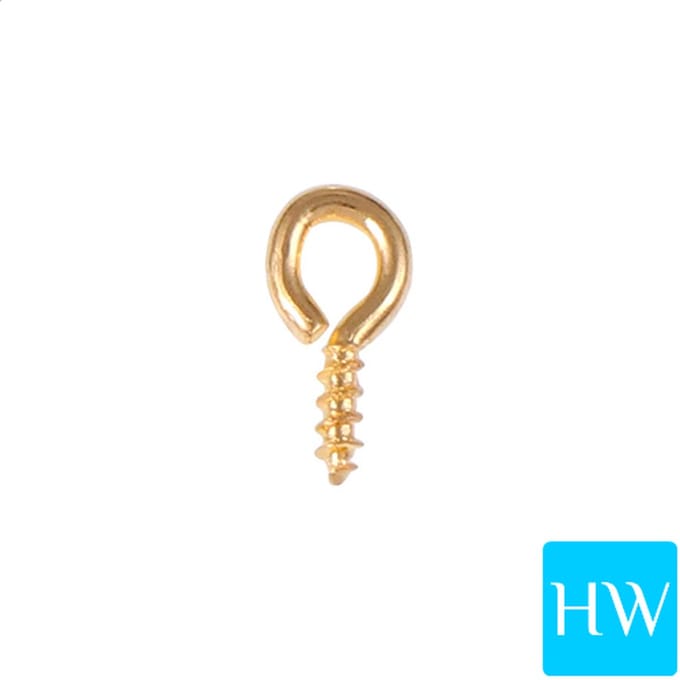 Schroefoog 4.0 x 8.0 mm (micro klein formaat) - goud kleurig (200 stuks)
