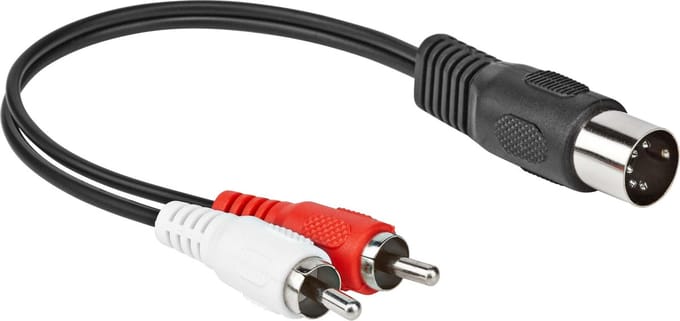 DIN naar tulp kabel - 0.2 meter - Zwart - Allteq