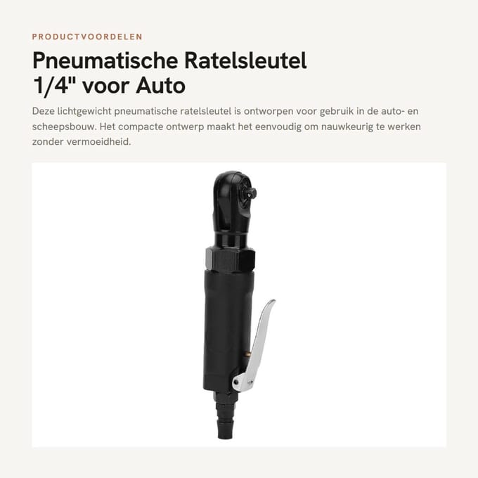 Dailygoods - Pneumatische Ratelsleutel 1/4" voor Auto- en Scheepsbouw