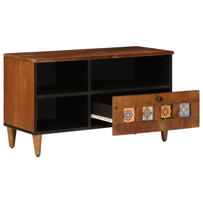 vidaXL - TV - Kast - Walnotenhout - 80 - x - 33 - x - 46 - cm - Massief - Mango - Hout