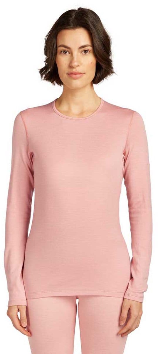 Icebreaker Merino 260 Tech Crewe Lange Mouwen Basislaag Roze M Vrouw