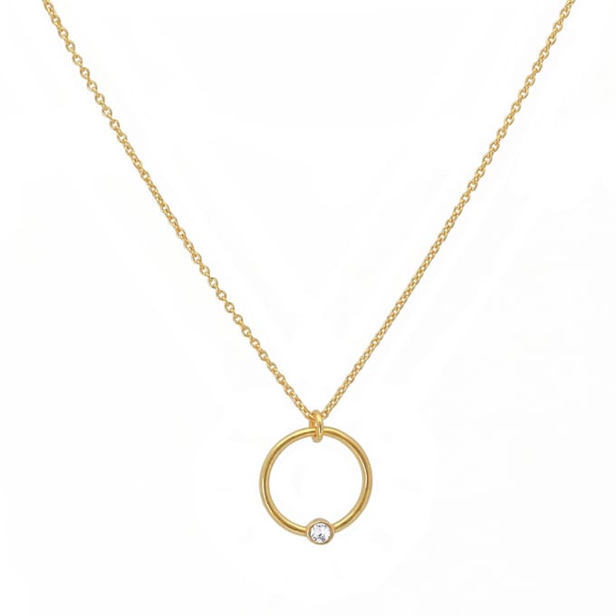 ARLIZI 2129 Ketting ring kristal hanger - verguld - 44 cm