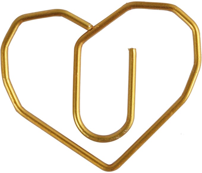 Clips, hart, afm 30x20 mm, goud, 6 stuk/ 1 doos