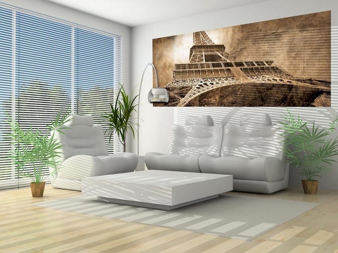 Paris Eiffel Tower Sepia Photo Wallcovering