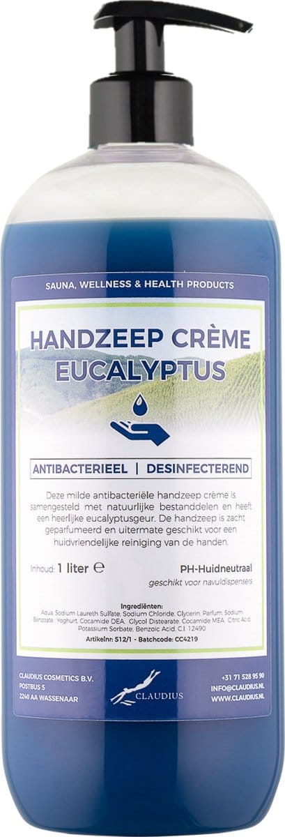 Handzeep Crème Eucalyptus 1 liter - met gratis pomp