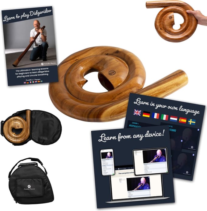 Spiraal Didgeridoo – Met Cursus Circular Breathing voor Starters