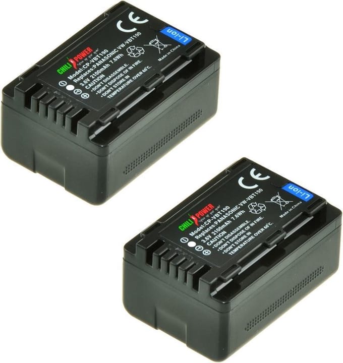 ChiliPower VW-VBT190 accu voor Panasonic - 2100mAh - 2-Pack