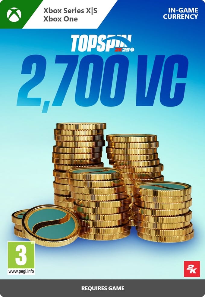 TopSpin 2K25: 2,700 Virtual Currency Pack - Xbox Series X|S/Xbox One Download