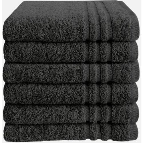 BYRKLUND Handdoekset 50x100 cm - Antraciet - Set van 6
