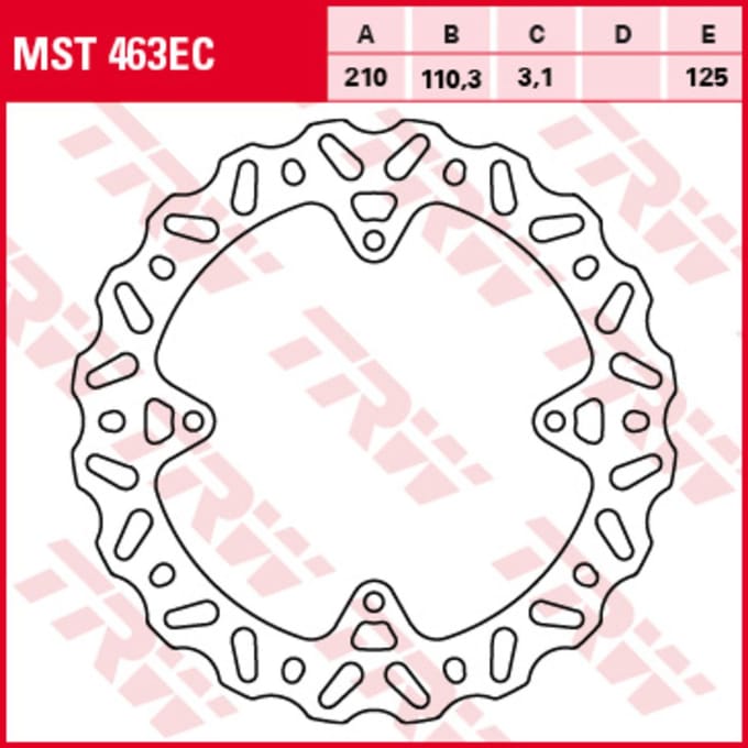 Remschijf TRW MST463EC, 1 Stuk