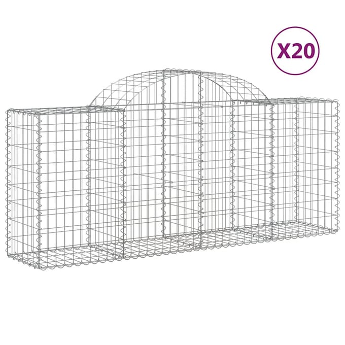 vidaXL - Schanskorven - 20 - st - gewelfd - 200x50x80/100 - cm - ijzer