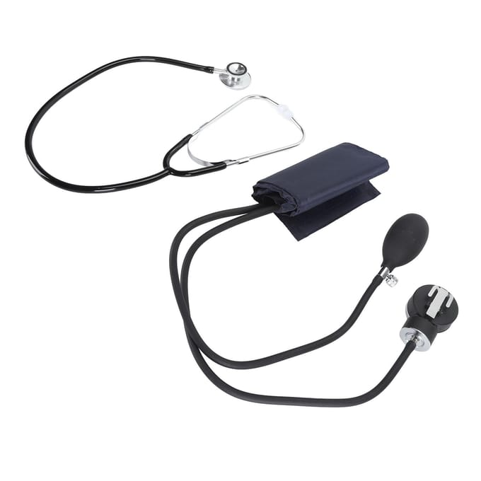 Kit de mesure de la tension artérielle Stéthoscope médical à double tête Brassard manuel de mesure précise white