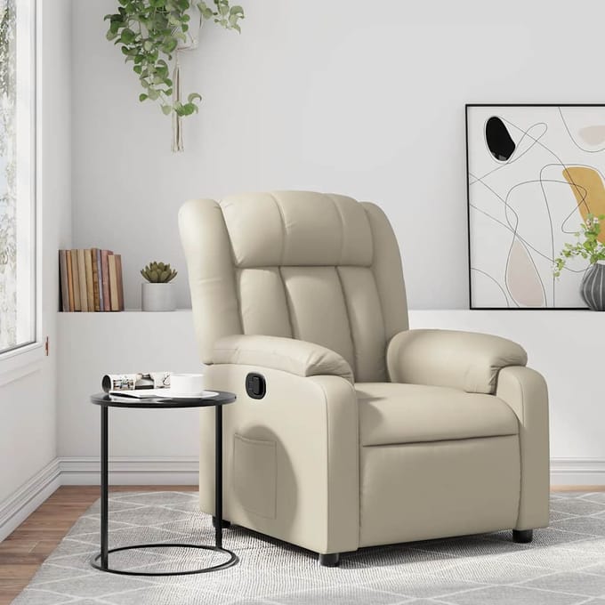 vidaXL - Fauteuil - verstelbaar - kunstleer - crèmekleurig