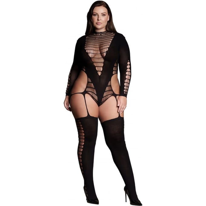 Le Desir Shade - Sexy Bodystocking met coltrui - Plus Size