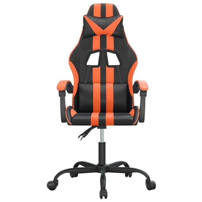 vidaXL - Gamestoel - kunstleer - zwart - en - oranje