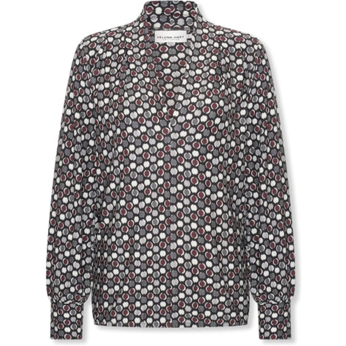 Helena Hart Top 7674dot jozzy print dotty wine