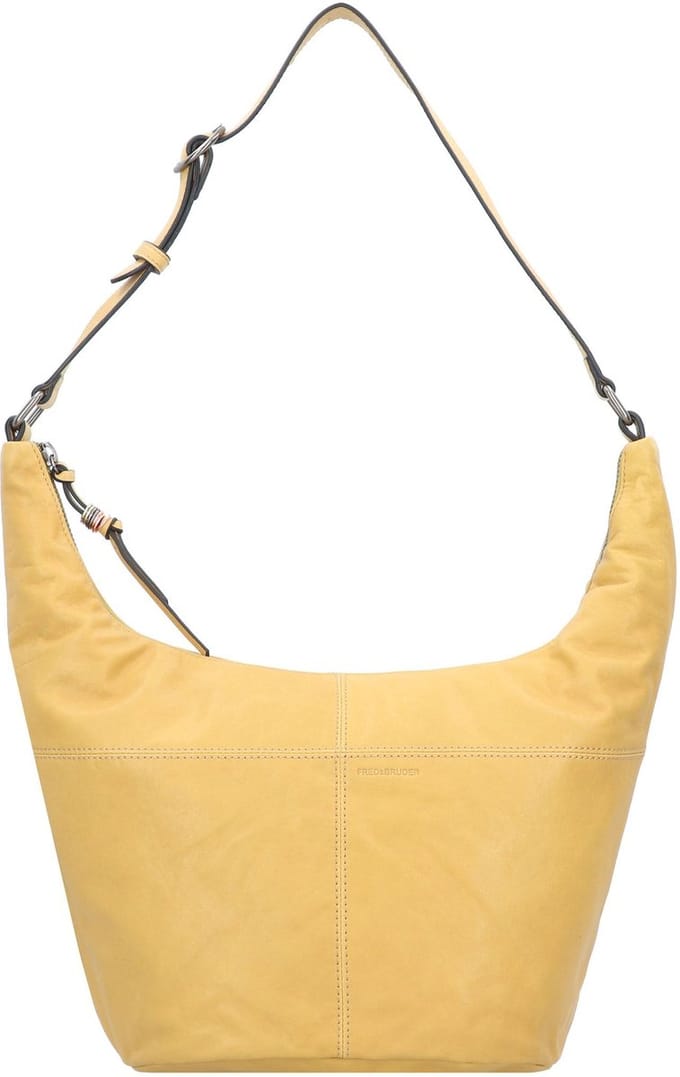 FREDsBRUDER Leren Schoudertas Gena Bucket Shoulderbag Sunny Yellow Geel