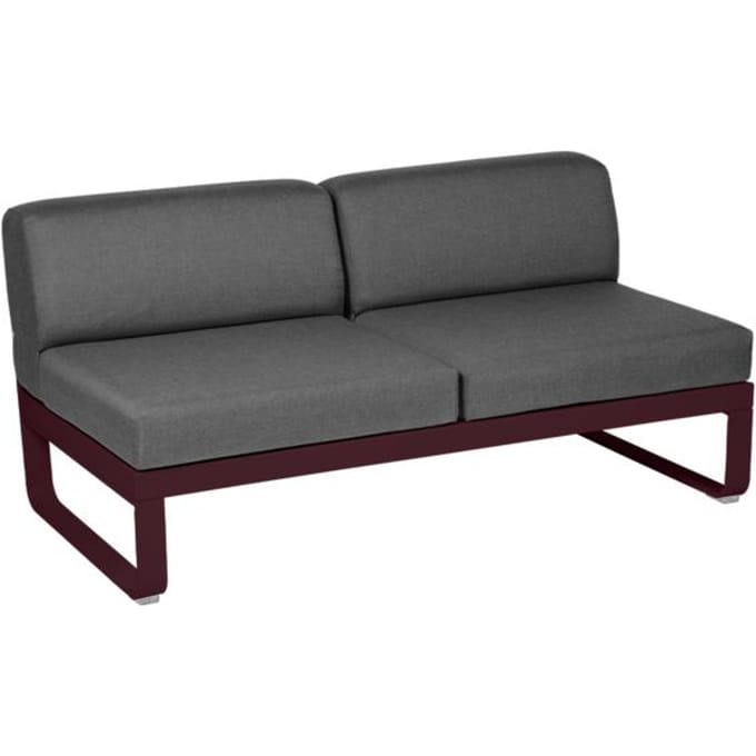 Fermob BELLEVIE 2-zits middenmodule - B9 zwarte kers - A3 grafietgrijs