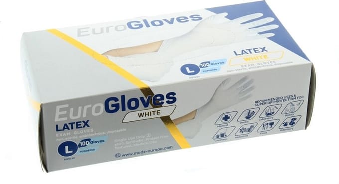 EuroGloves Latex handschoen L (8-9) 100 stuks