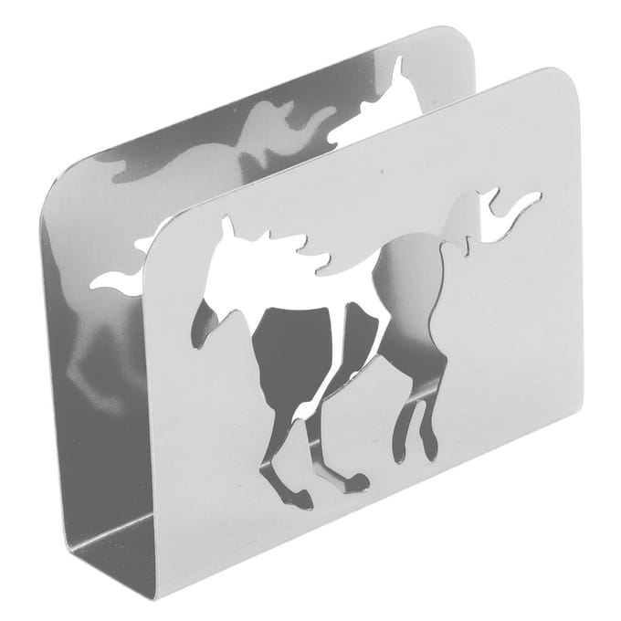 Paard Servethouder IJzerkunst Verticale Servethouder Elegant Gebogen Multifunctioneel Metaal Servet zilver