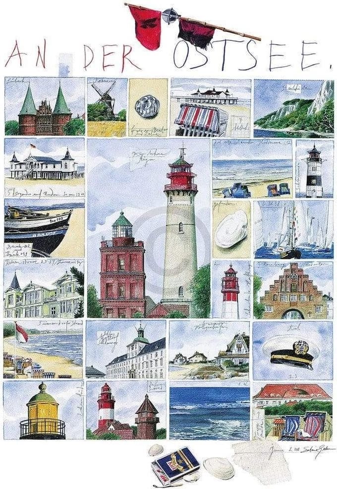 Kunstdruk Sabine Gerke - An der Ostsee 50x70cm