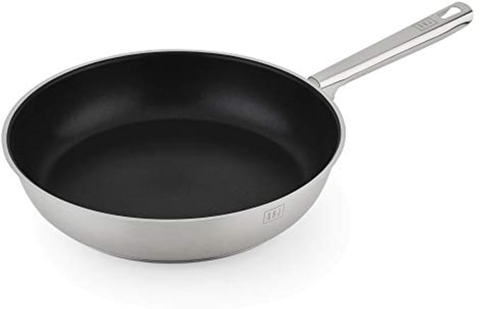Premium Koekenpan van Roestvrij Staal met Teflon - 26 cm