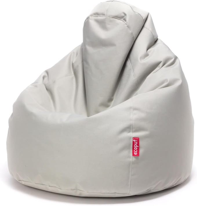 Fuzzy zitzak - Zitkussen poef - Binnen en buiten - Vuilafstotend polyester - 80 x 110 cm - Parel