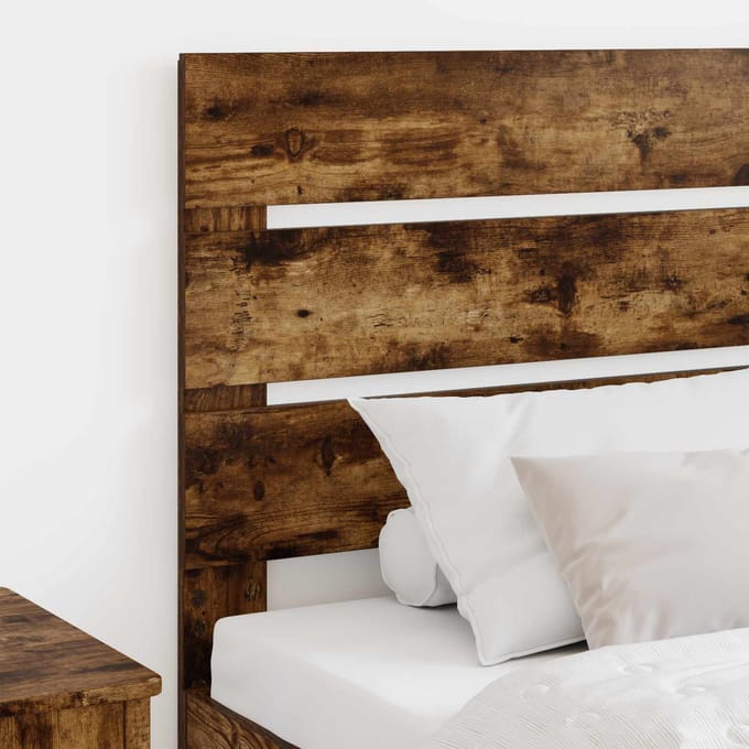 vidaXL - Hoofdbord - Rook - Eiken - Bewerkt - hout