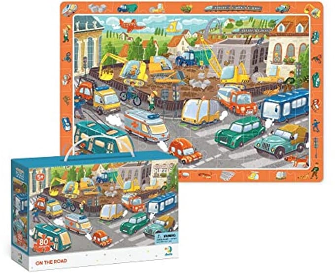 Educatieve Puzzel On The Road voor Kinderen - 80 Stukken