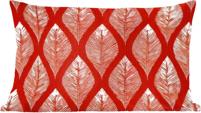Sierkussens - Kussentjes Woonkamer - 50x30 cm - Bladeren - Rood - Elegant