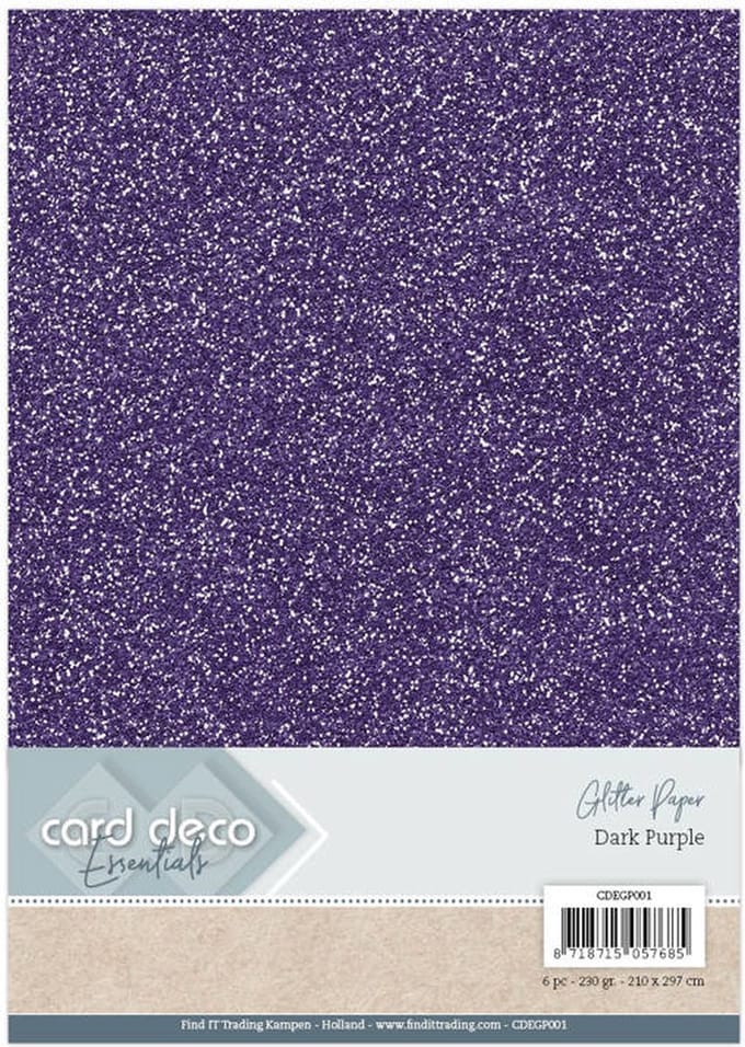A4 Donkerpaars Glitterpapier