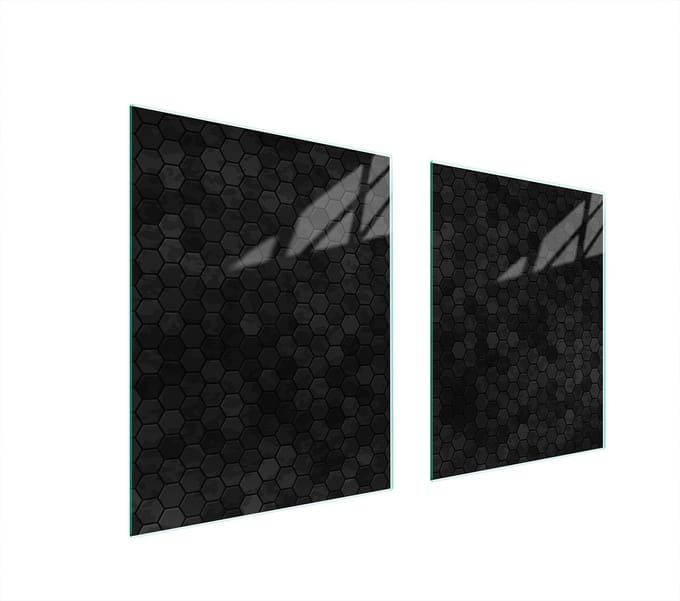 TMK ArtDeko - Seriewerk - Glazen Beschermplaat - 85x52cm - Multicolor - Gehard Glas