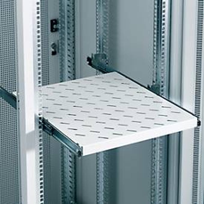 Legbord (19”), voor serverkast, uittrekbaar, 500 mm diep, ventilatiegleuf