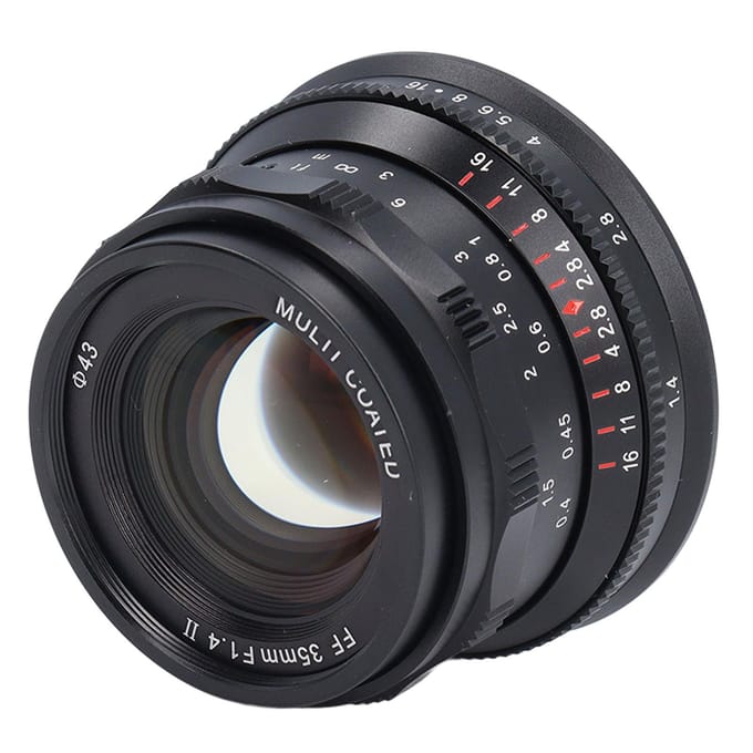 35mm F1.4 Full Frame Portretlens Optisch Glas Groot Diafragma Vast Handmatige Focus L-Mount Camera wit