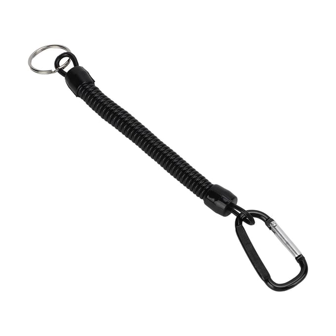 Intrekbaar Elastisch Veertouw Veiligheidsuitrusting Gereedschap Anti-Verlies Sleutelhanger Vissen LanyardZwart black