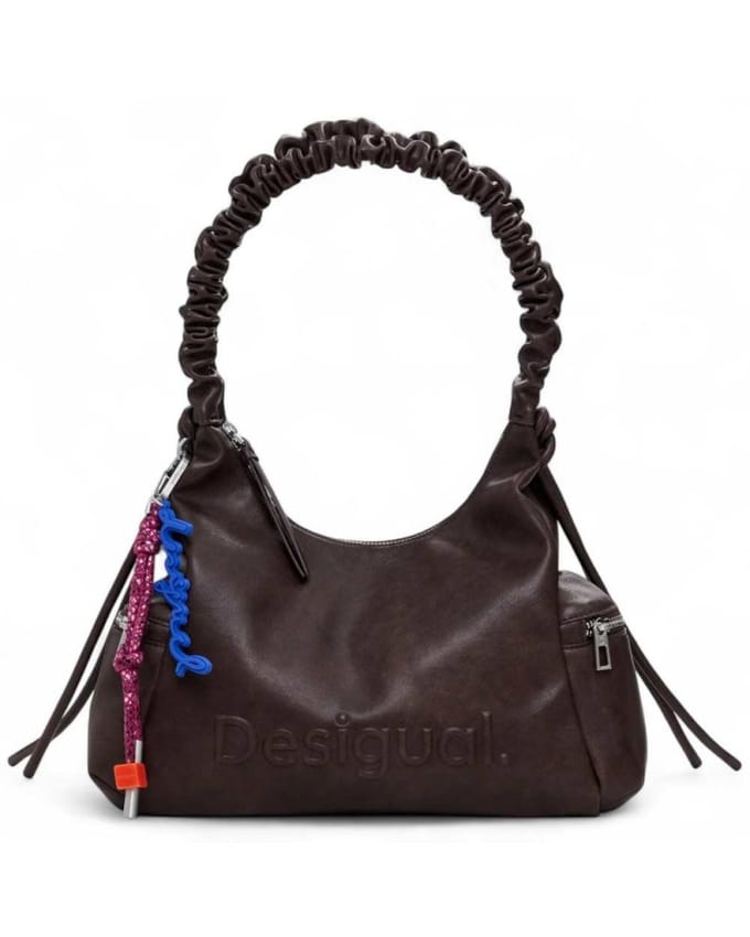 Desigual schoudertas Montville Half Logo Shoulder Bag Chocolate donkerbruin