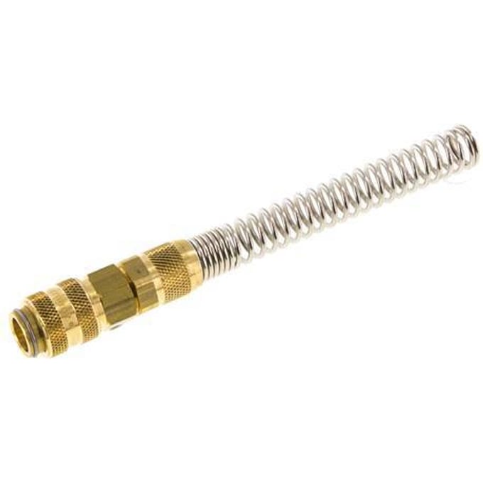 Messing DN 5 Luchtkoppeling Snelkoppeling 6x8 mm Push-On Buigbescherming Double Shut-Off - CLS5-NPS-B-SV-6