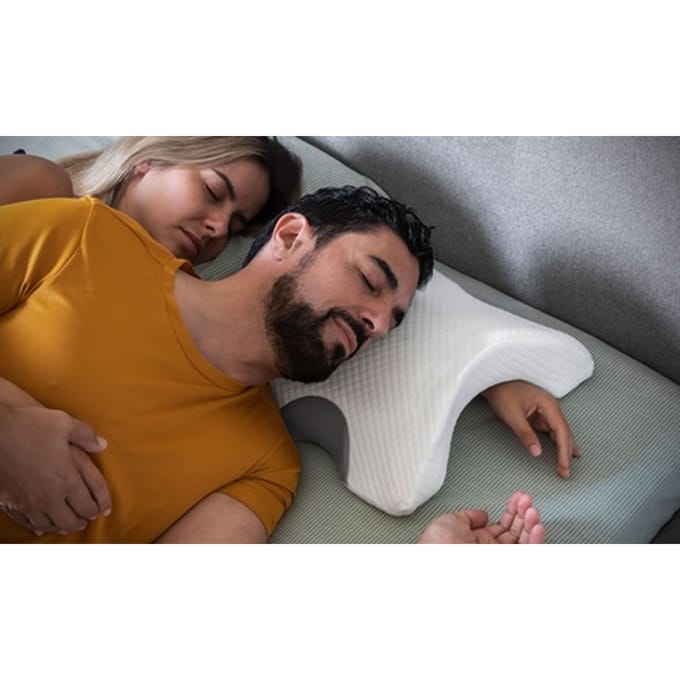 Oreiller Viscoélastique - Cozzy - Cervical - Ergonomique - Pour Couple - Mousse à Mémoire blanc