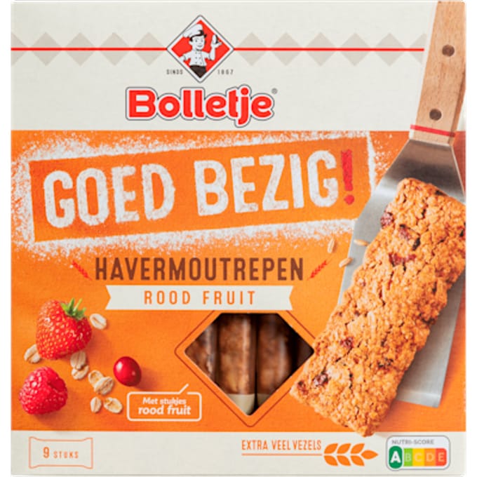 Goed bezig graanrepen rood fruit