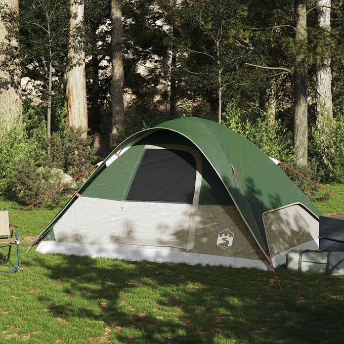 Vidaxl Tente Familiale, 6 Personnes, Dôme, Verte, Imperméable