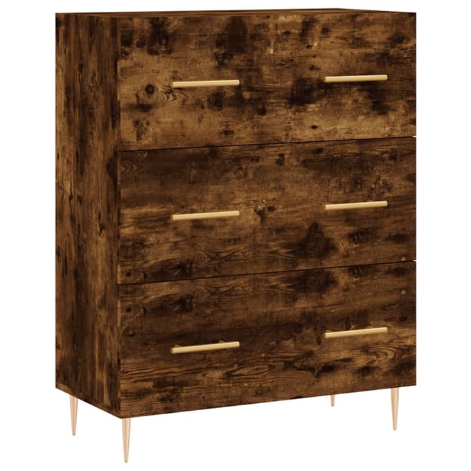 vidaXL - Dressoir - 69,5x34x90 - cm - bewerkt - hout - gerookt - eikenkleurig