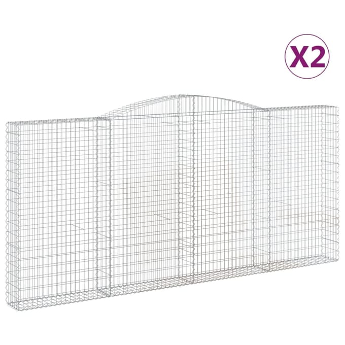 vidaXL - Schanskorven - 2 - st - gewelfd - 400x30x180/200 - cm - ijzer