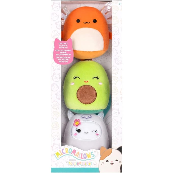 MICROMALLOWS - 3 Pack Plush Squishmallows (Mireya, Roah, Nico) 6cm