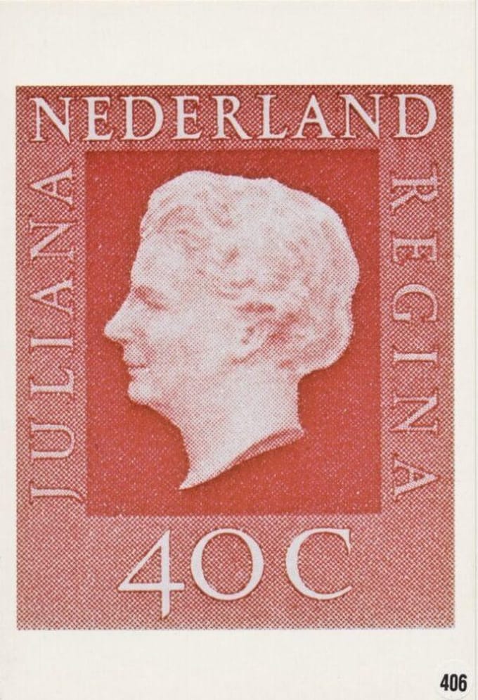 Briefkaart met afbeelding Juliana Regina postzegel